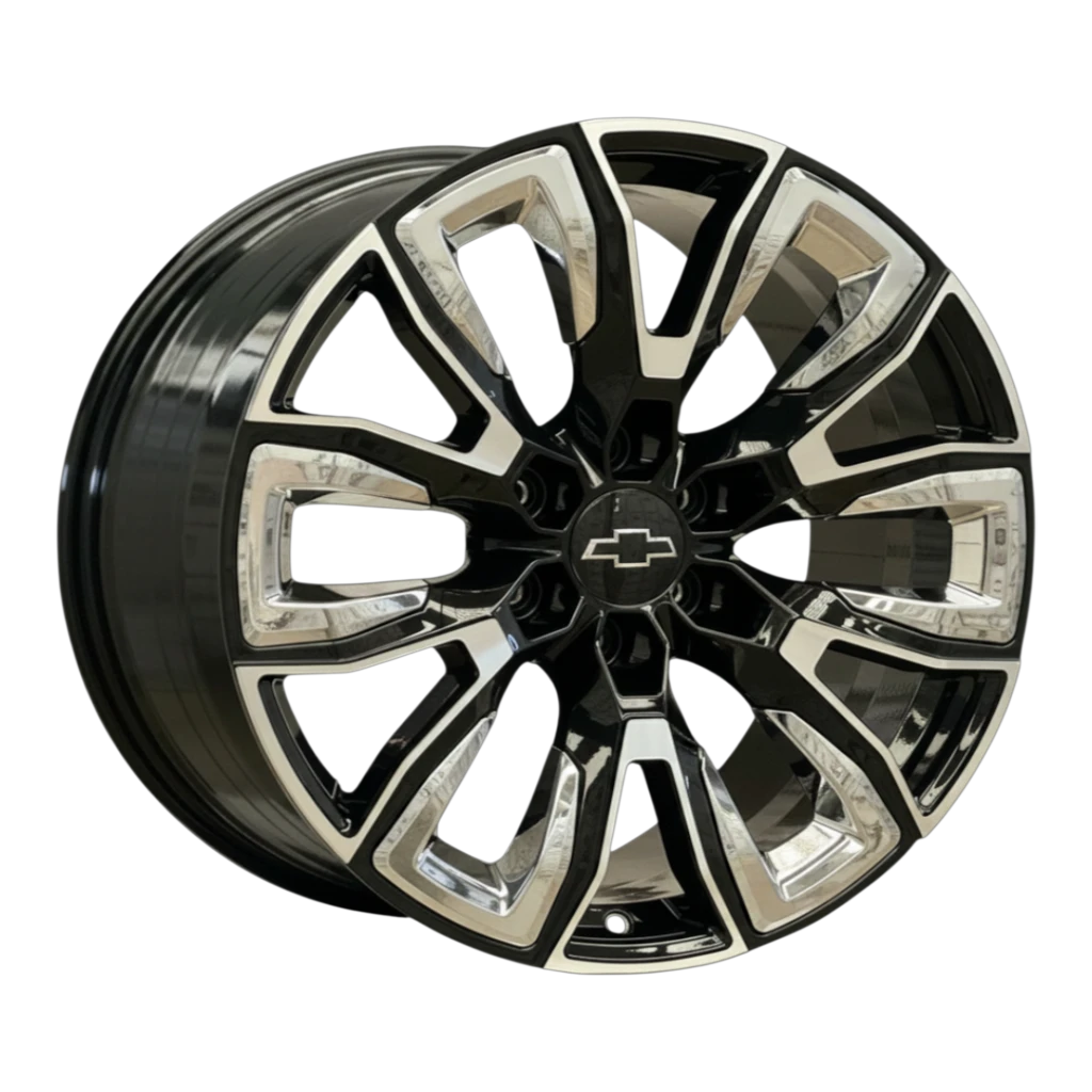 Rin GM15 22x9.0 6-139.7 negro maquinado cromo